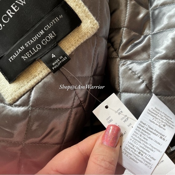 J.Crew Italian Stadium-Cloth sage Wool Coat with Faux Fur Hood *shop@iamwarrior - Picture 8 of 9